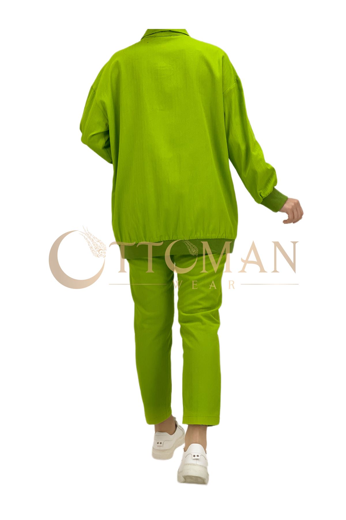 OTW7595 Pantolonlu Takım Neon Yeşil