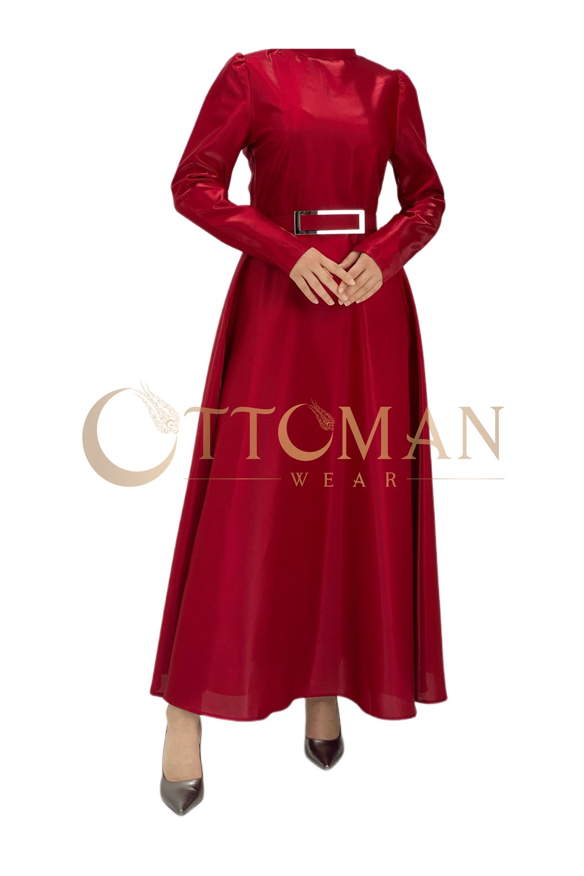 OTW9748 Abiye Elbise Kırmızı