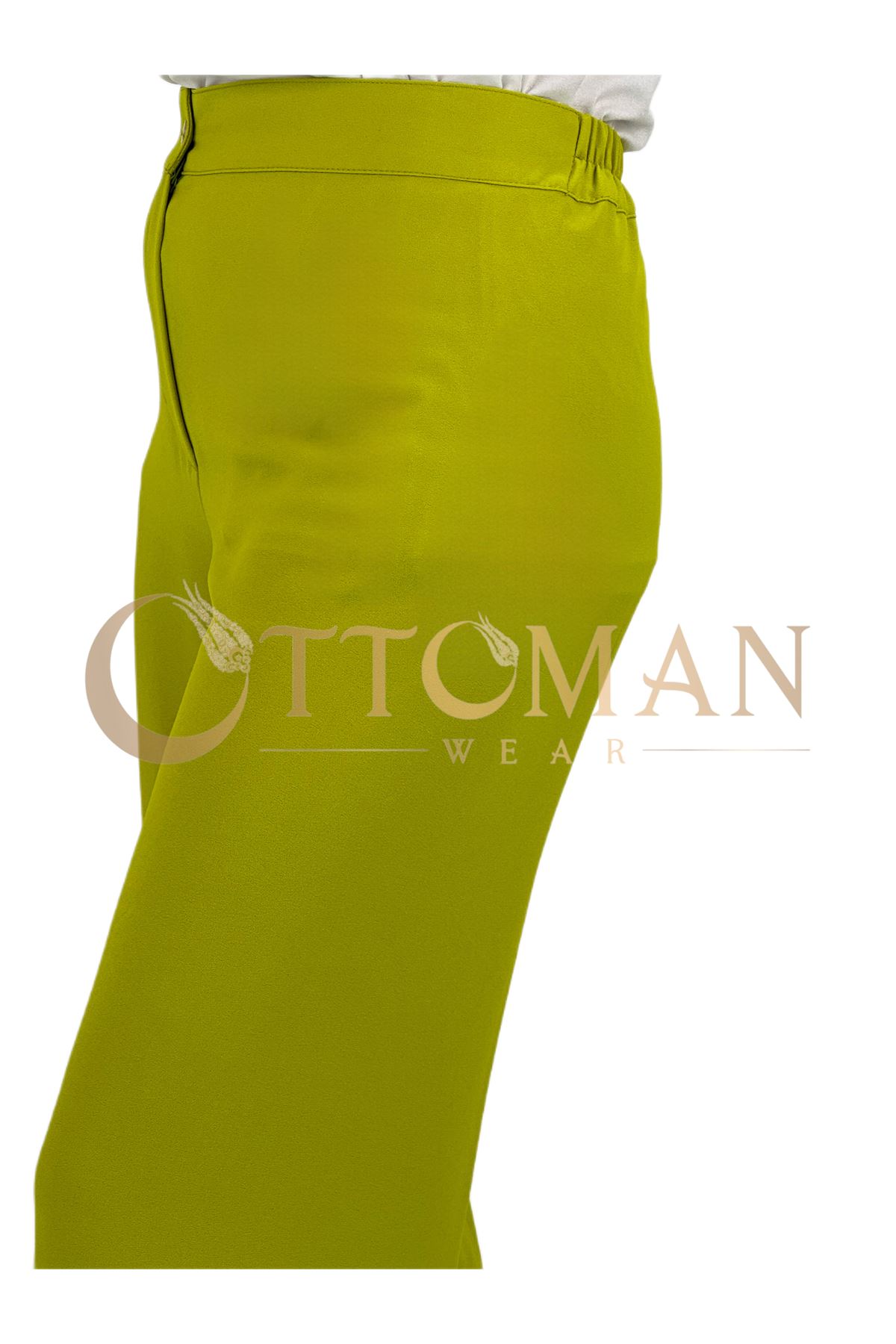 OTW6558 Krep Pantolon Yağ Yeşili