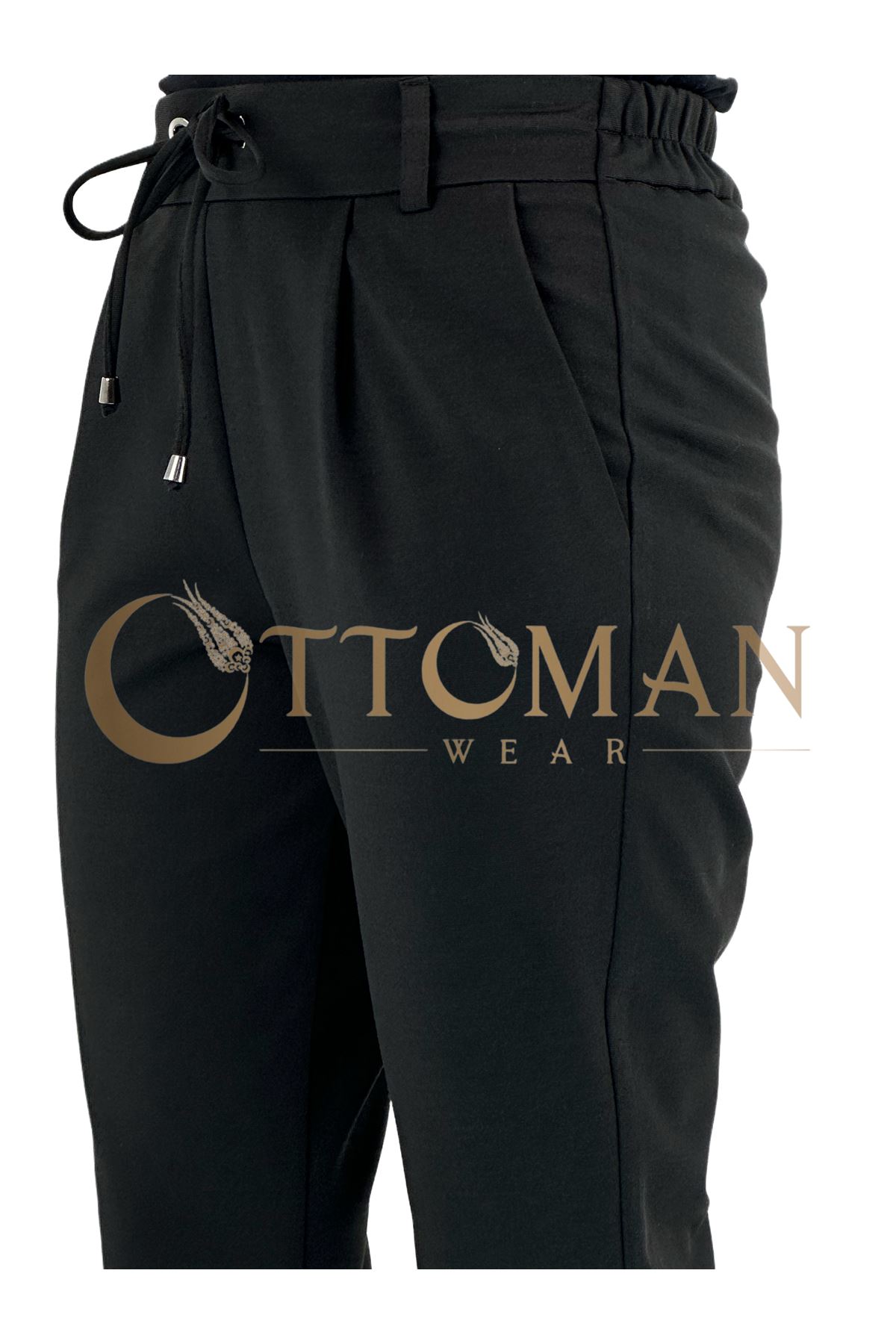 OTW5341 Pileli Pantolon Siyah
