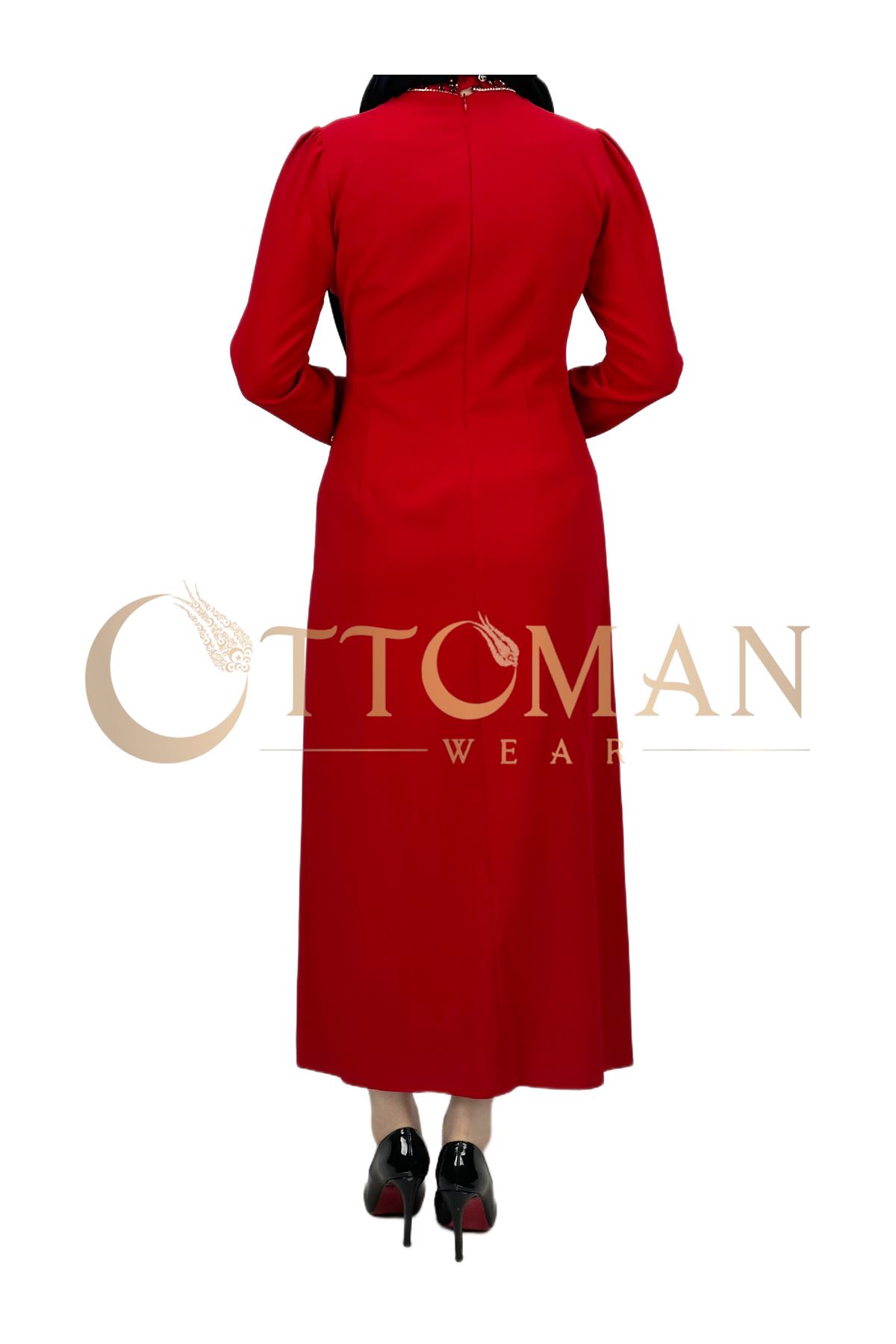 OTW3614 Senti Elbise Kırmızı