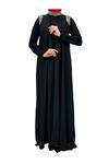 OTW4320 Şifon Abayalı Elbise Siyah